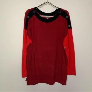 Women’s new Vince Camuto red button detail sweater size 1X